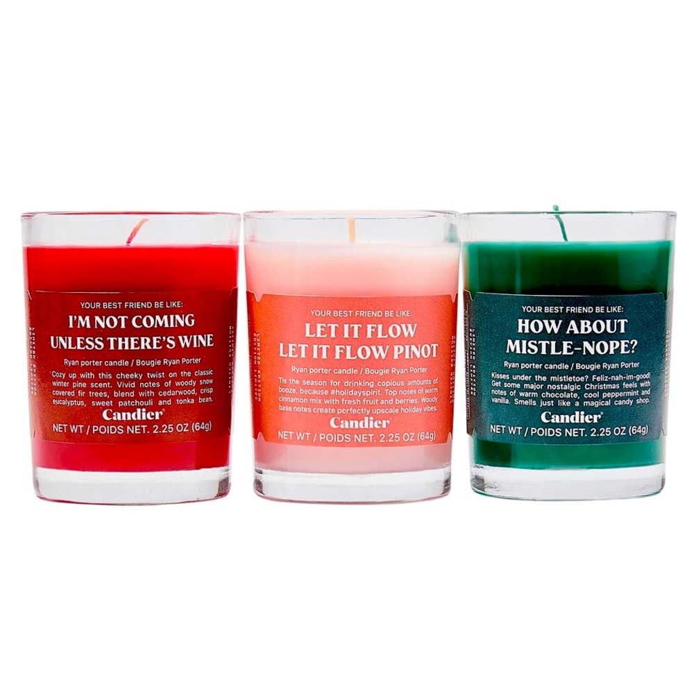 Candier Candle Limited Edition Holiday Votive Candle Set Of 3 Ryan Porter NWT